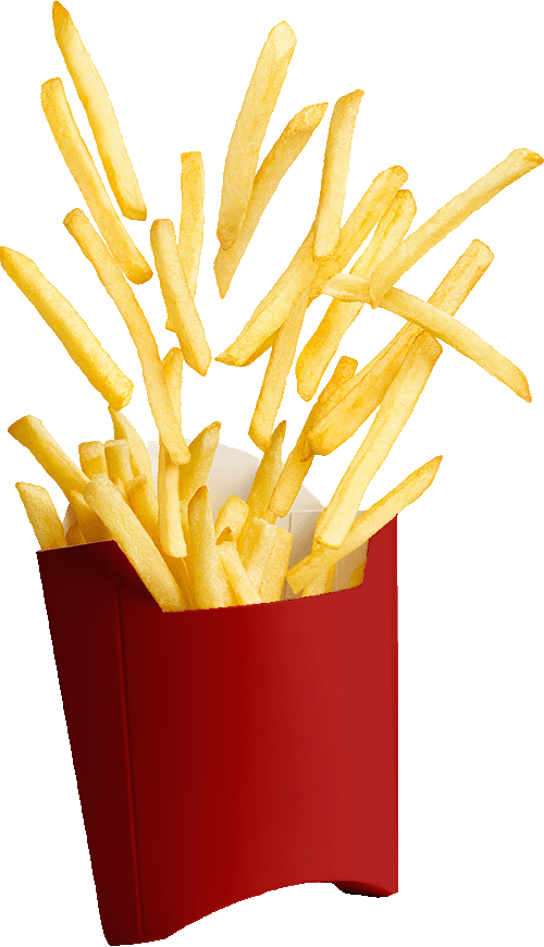 Fries flying out of a container