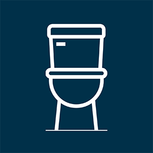 Icon of a toilet from the front