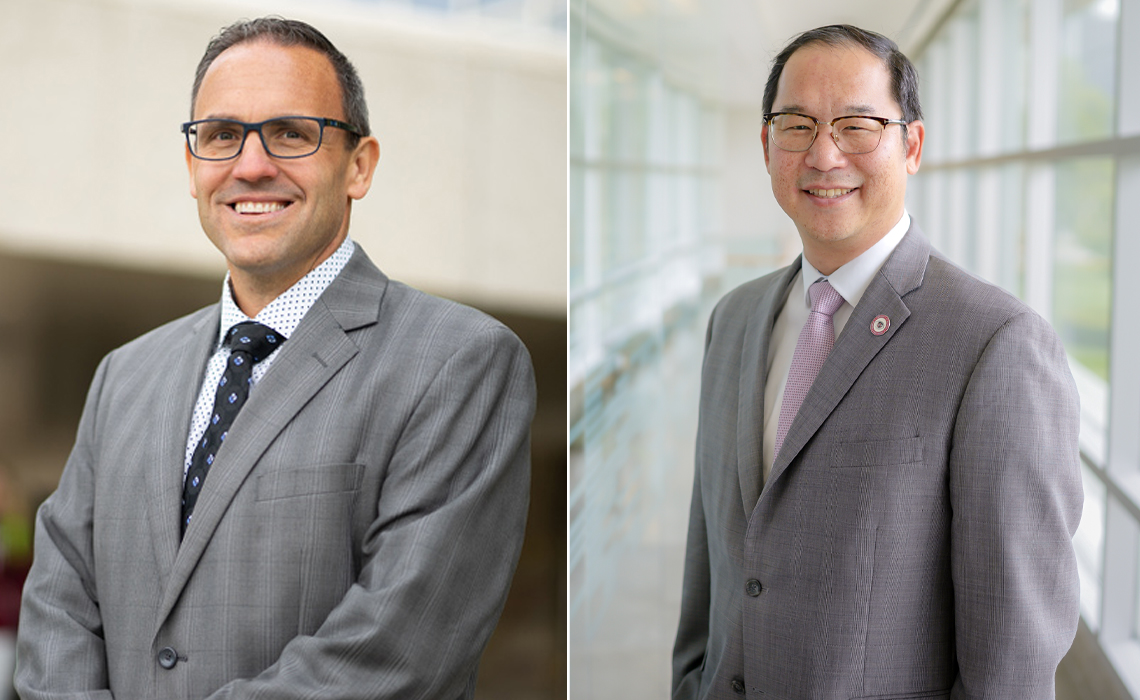 Dr. Chad London, provost and vice-president, academic at Mount Royal University and Dr. Stanley Woo, director of the University of Waterloo School of Optometry and Vision Science.