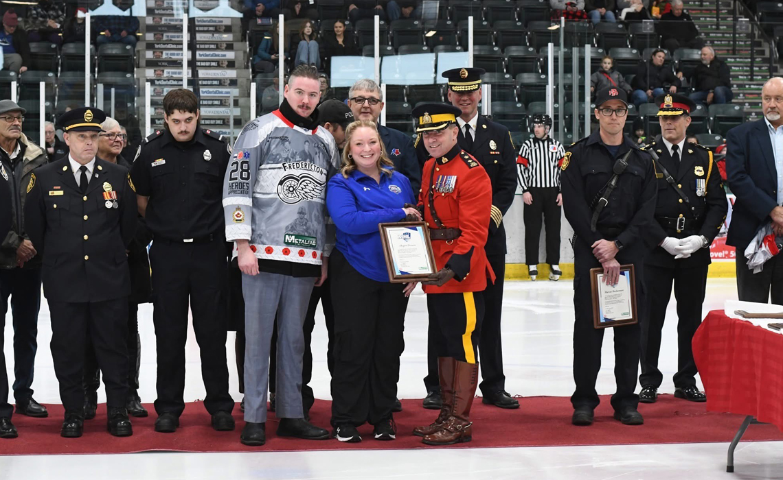 Drouin and the other individuals who assisted in saving the linesman's life were honoured and received league recognition.