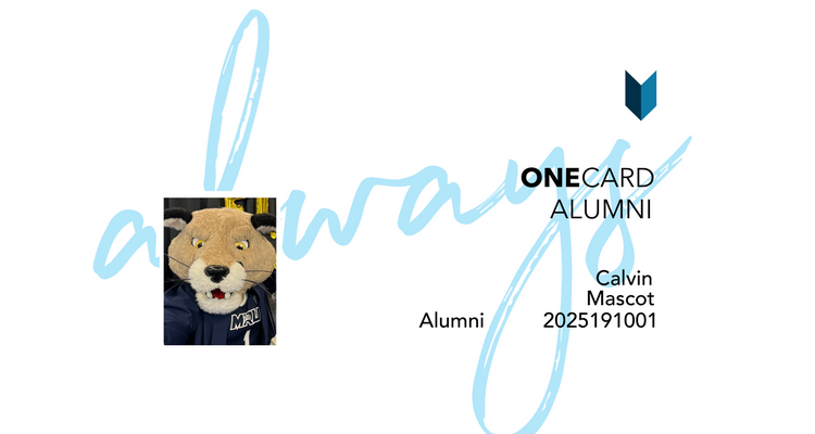 An alumni OneCard mock-up for Calvin the Cougar