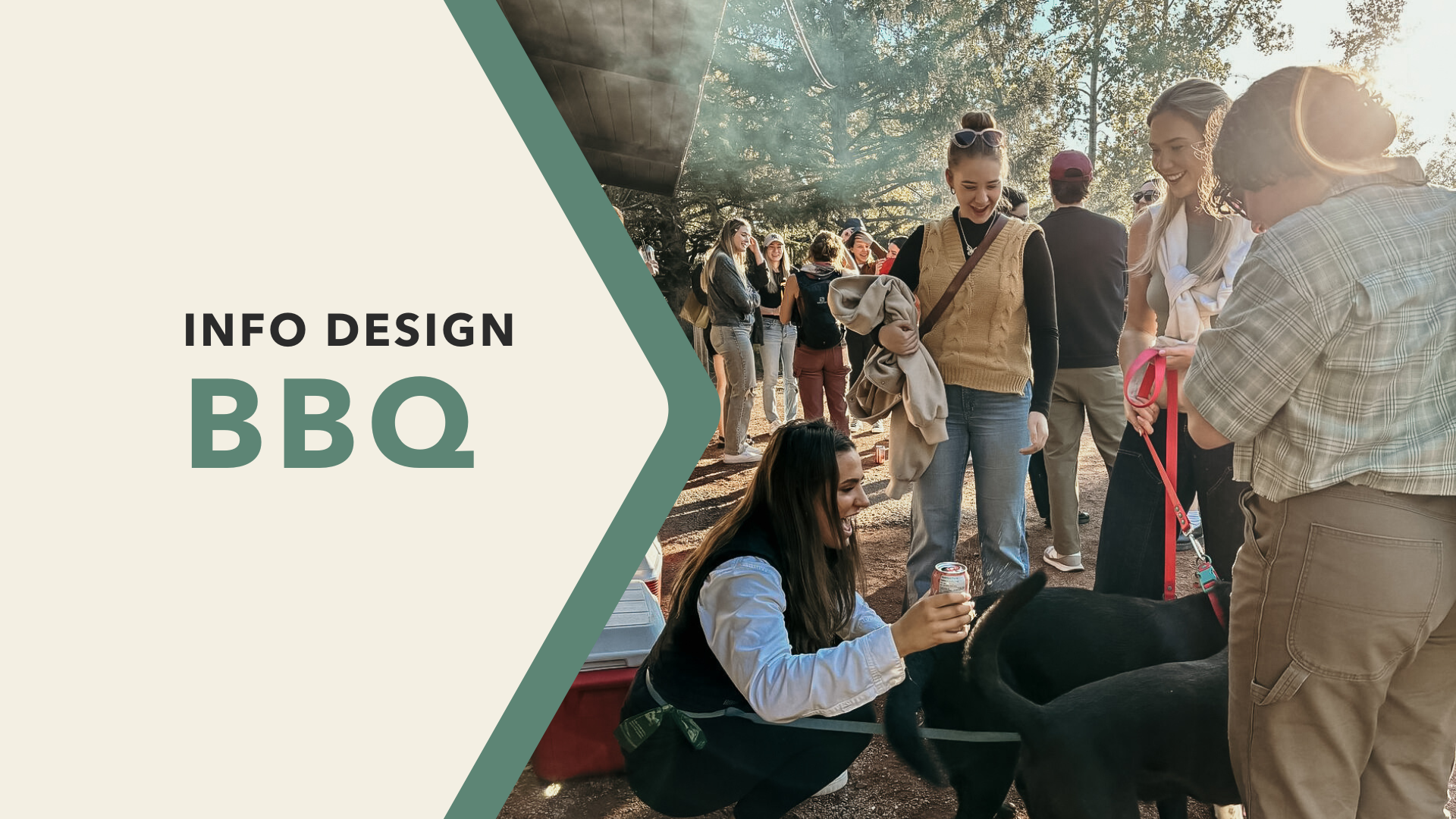 Info Design BBQ: A group of Info Design alum and profs enjoying an outdoor barbeque