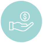 Icon of hand with a coin floating above it.
