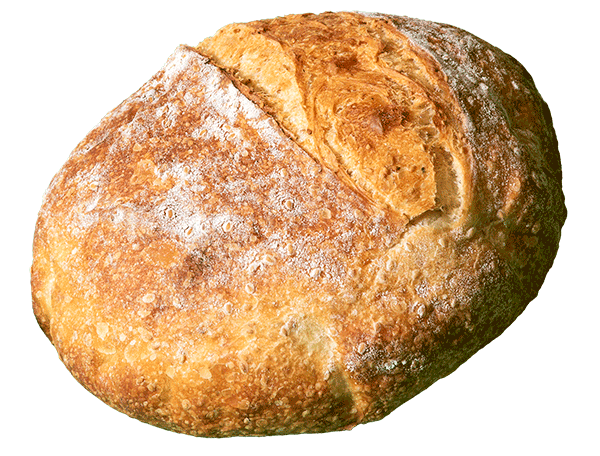 A round loaf of bread.