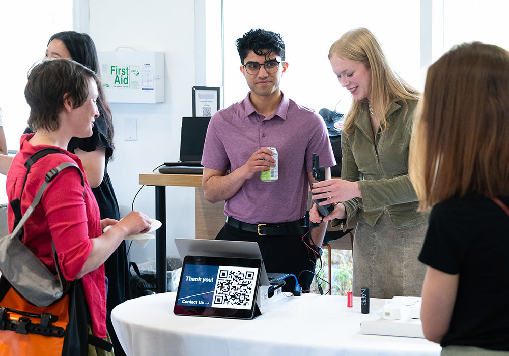 A HealthTech Challenge team presenting their innovations.