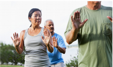 People participating in tai chi